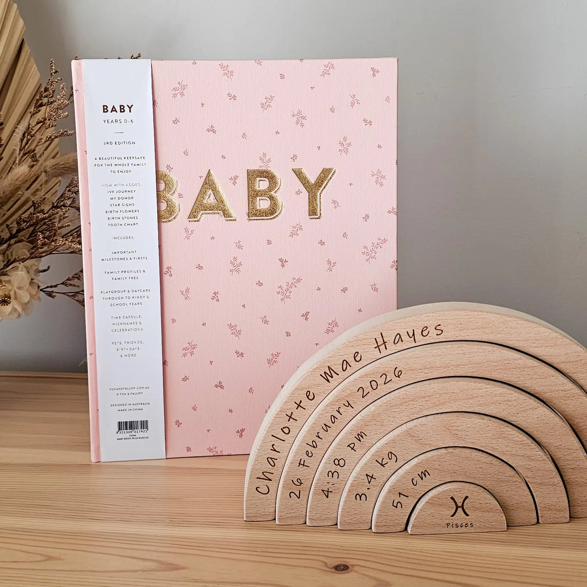Birth Rainbow &amp; Fox &amp; Fallow - Wild Ruscus Baby Book Bundle