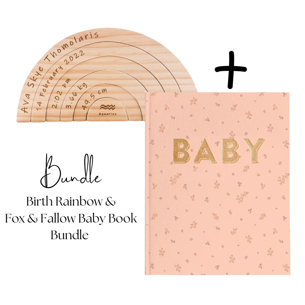 Birth Rainbow &amp; Fox &amp; Fallow - Wild Ruscus Baby Book Bundle