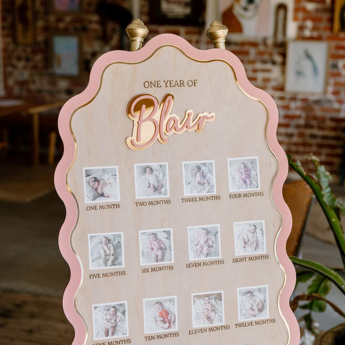 First Birthday Photo Board - Wavy Arch