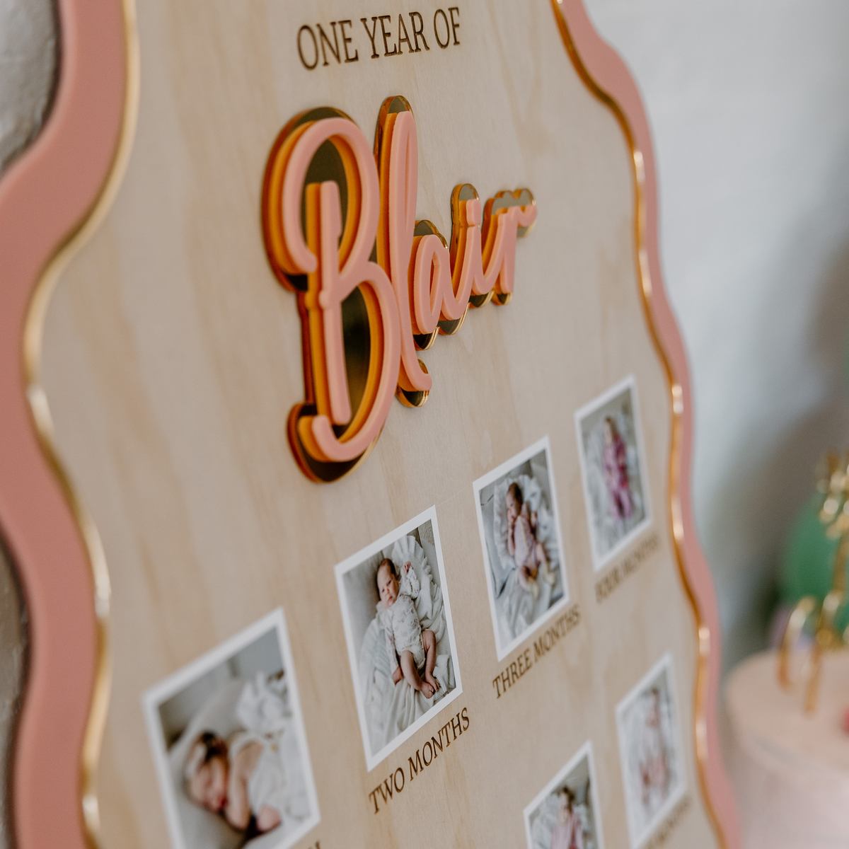 First Birthday Photo Board - Wavy Arch