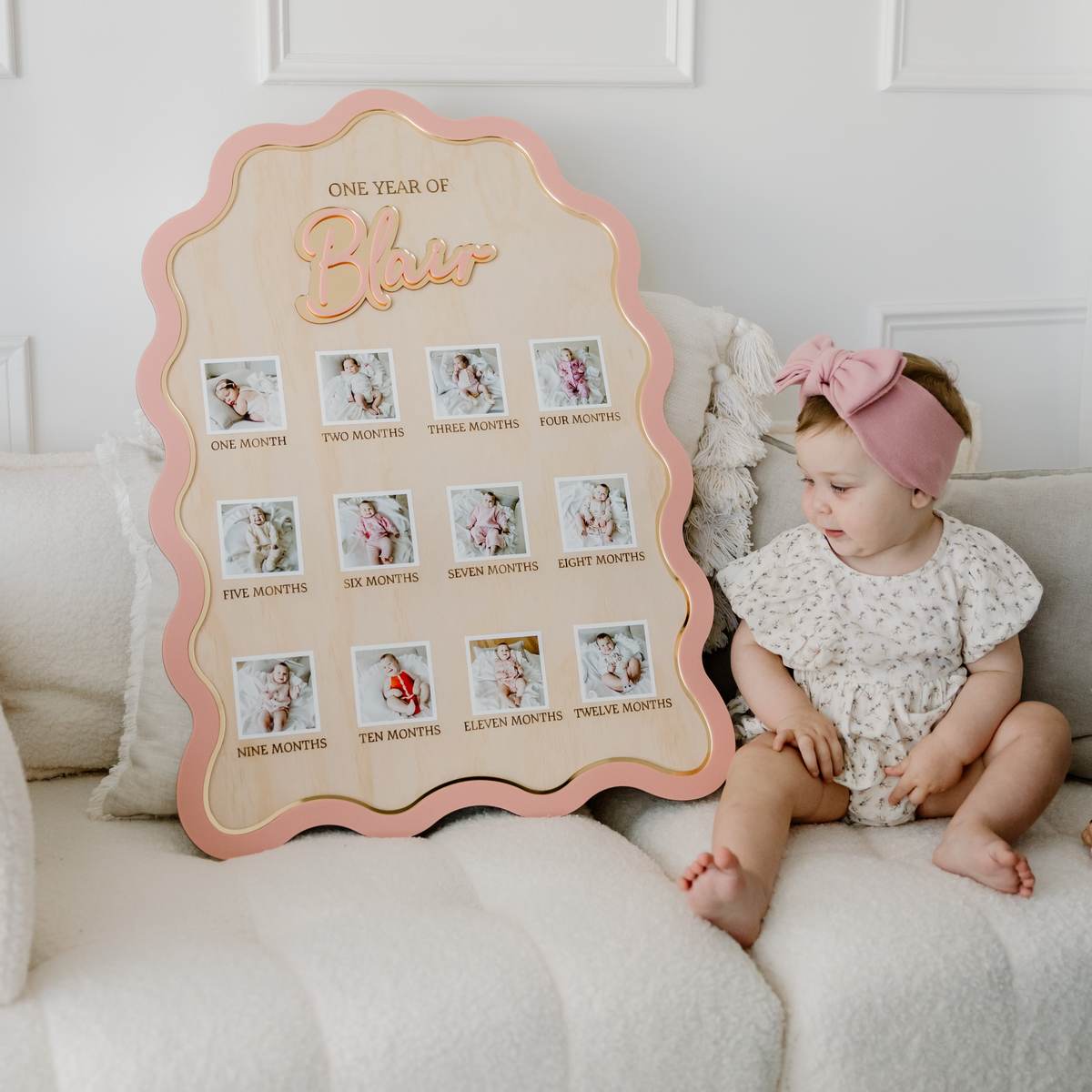 First Birthday Photo Board - Wavy Arch