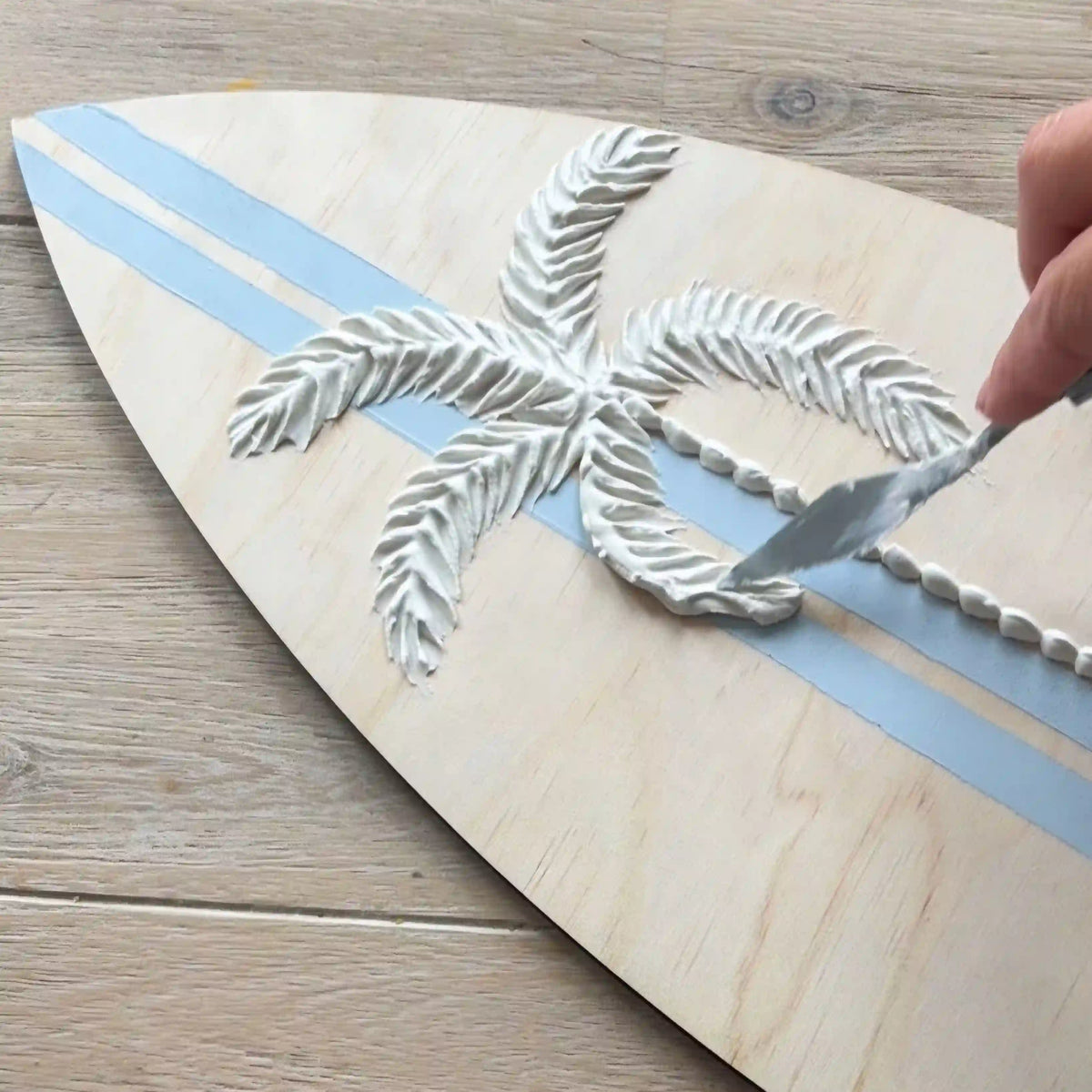 Personalised Palm Tree hand painted Surfboard plaque