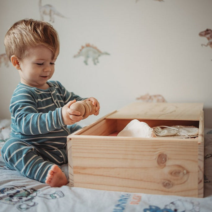Wooden baby keepsake box