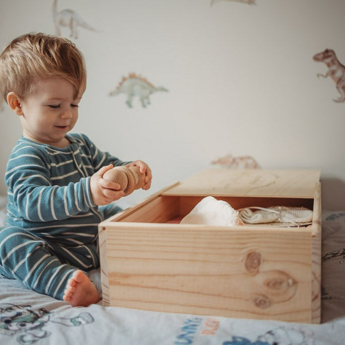 Wooden baby keepsake box