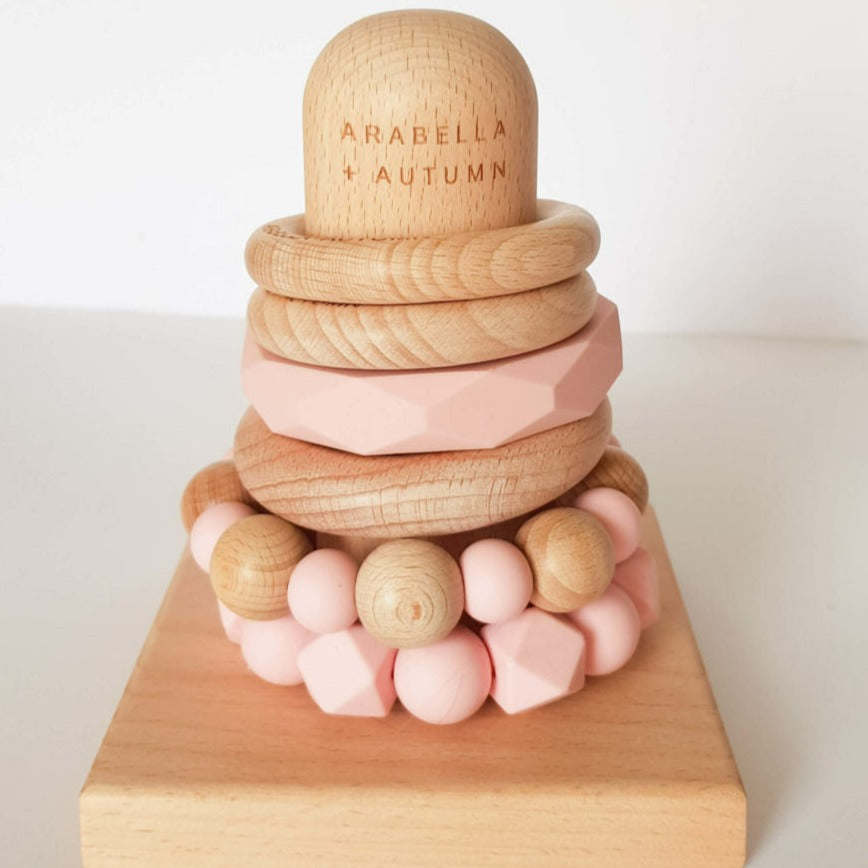Teething toy stacker