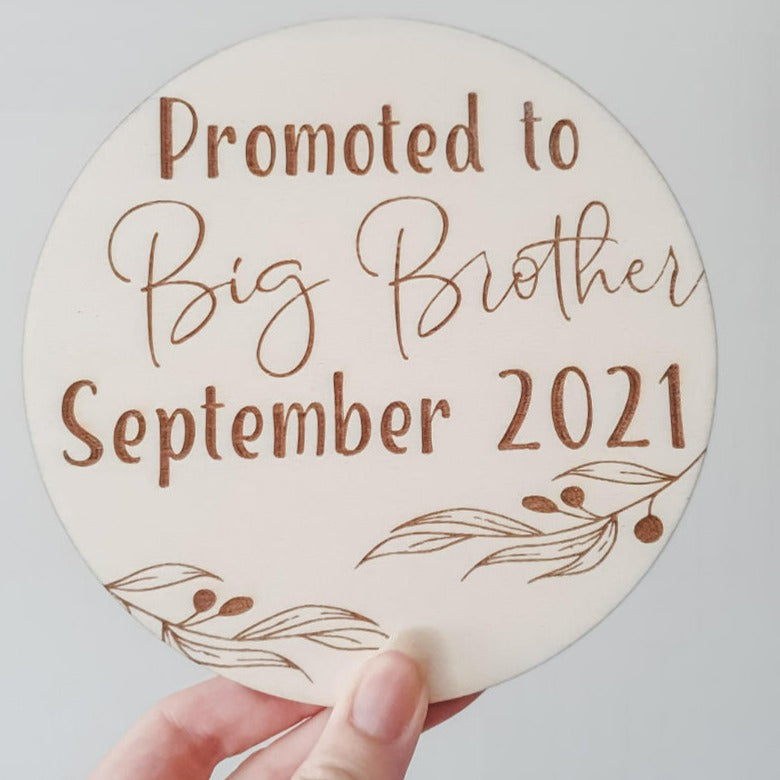 Big Brother Plaque - Olive Leaf Pregnancy announcement