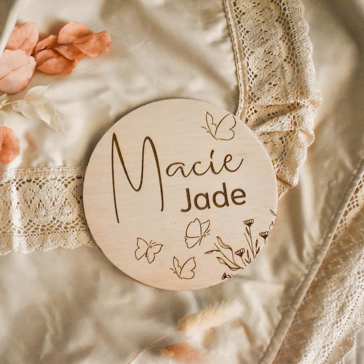 Butterfly - Round Name Plaque