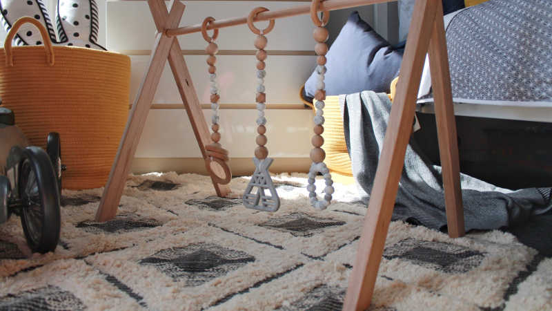 Deluxe Raw Beechwood Play Gym Package - SINGLE FRAME &amp; TOYS