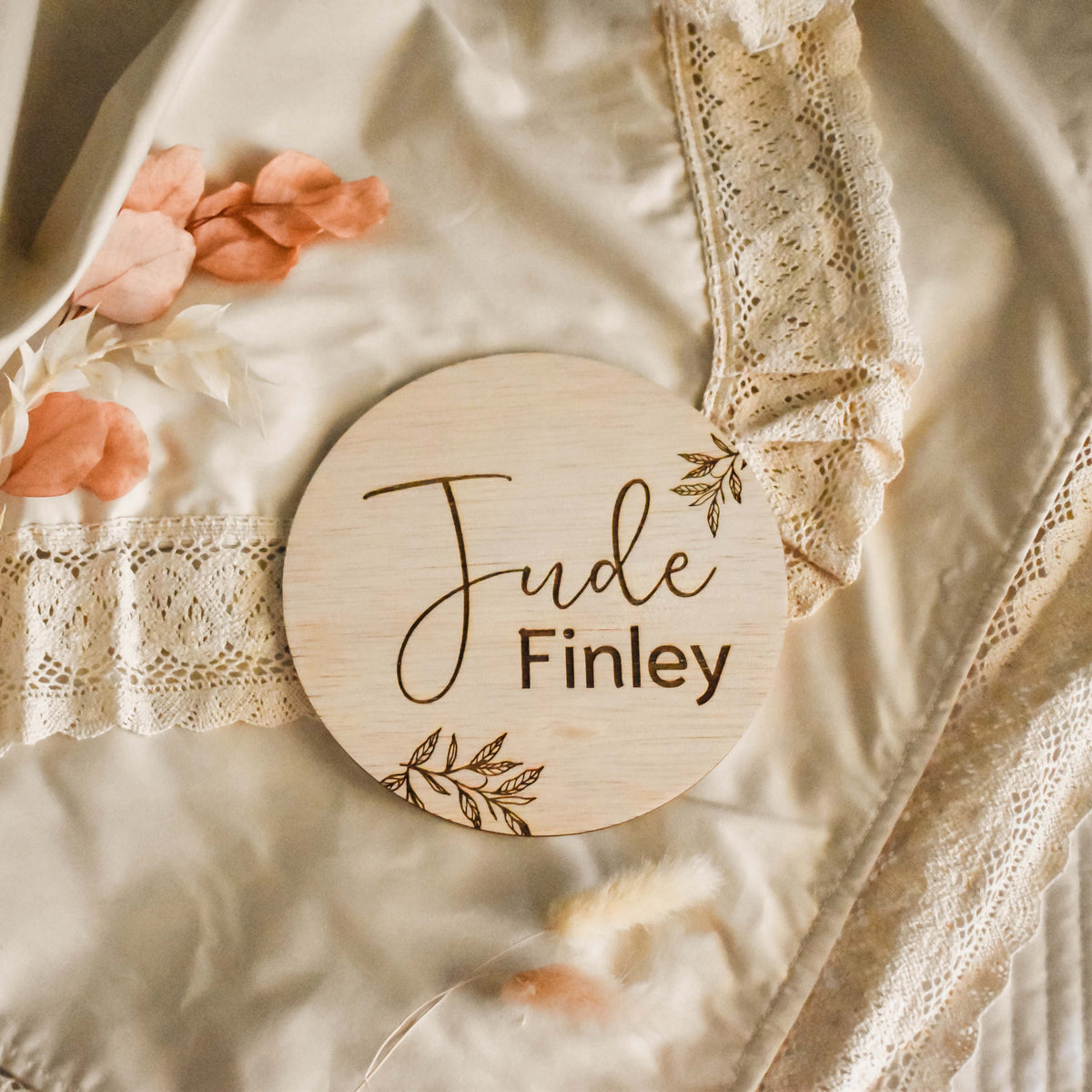 Foliage - Round Name Plaque