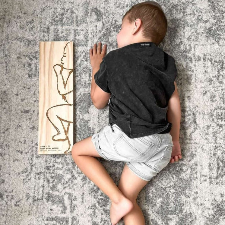 Frankie birth ruler size comparison with 5 year old — Birth Scale