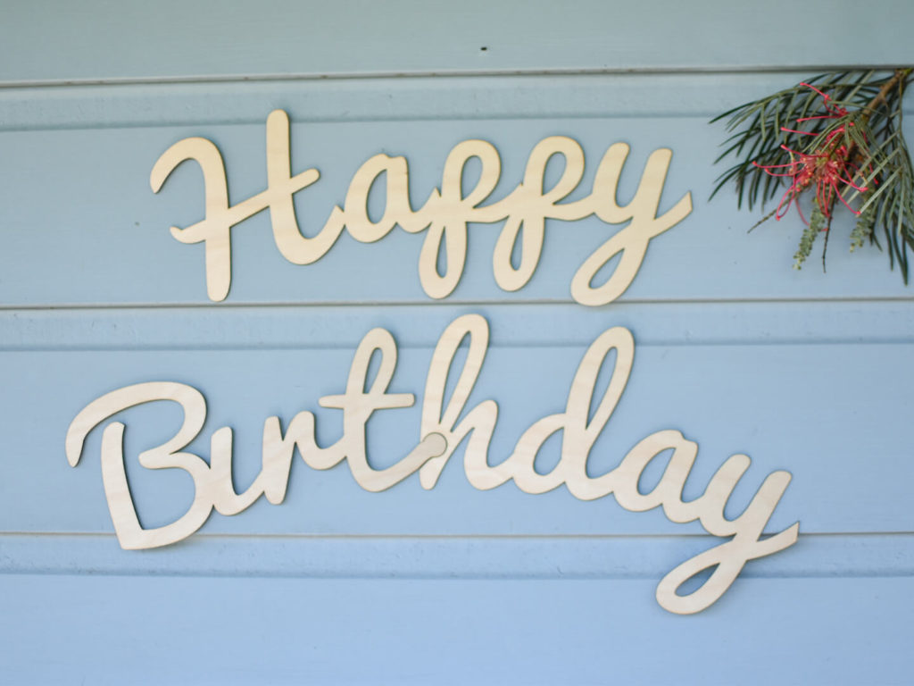 Timber Birthday Wall Script