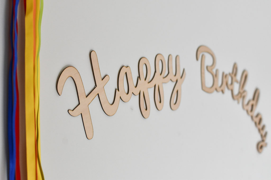 Timber Birthday Wall Script