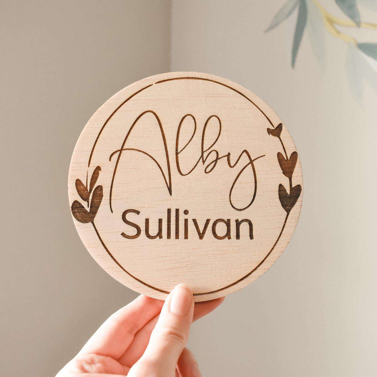 Heart Wreath - Round Name Plaque