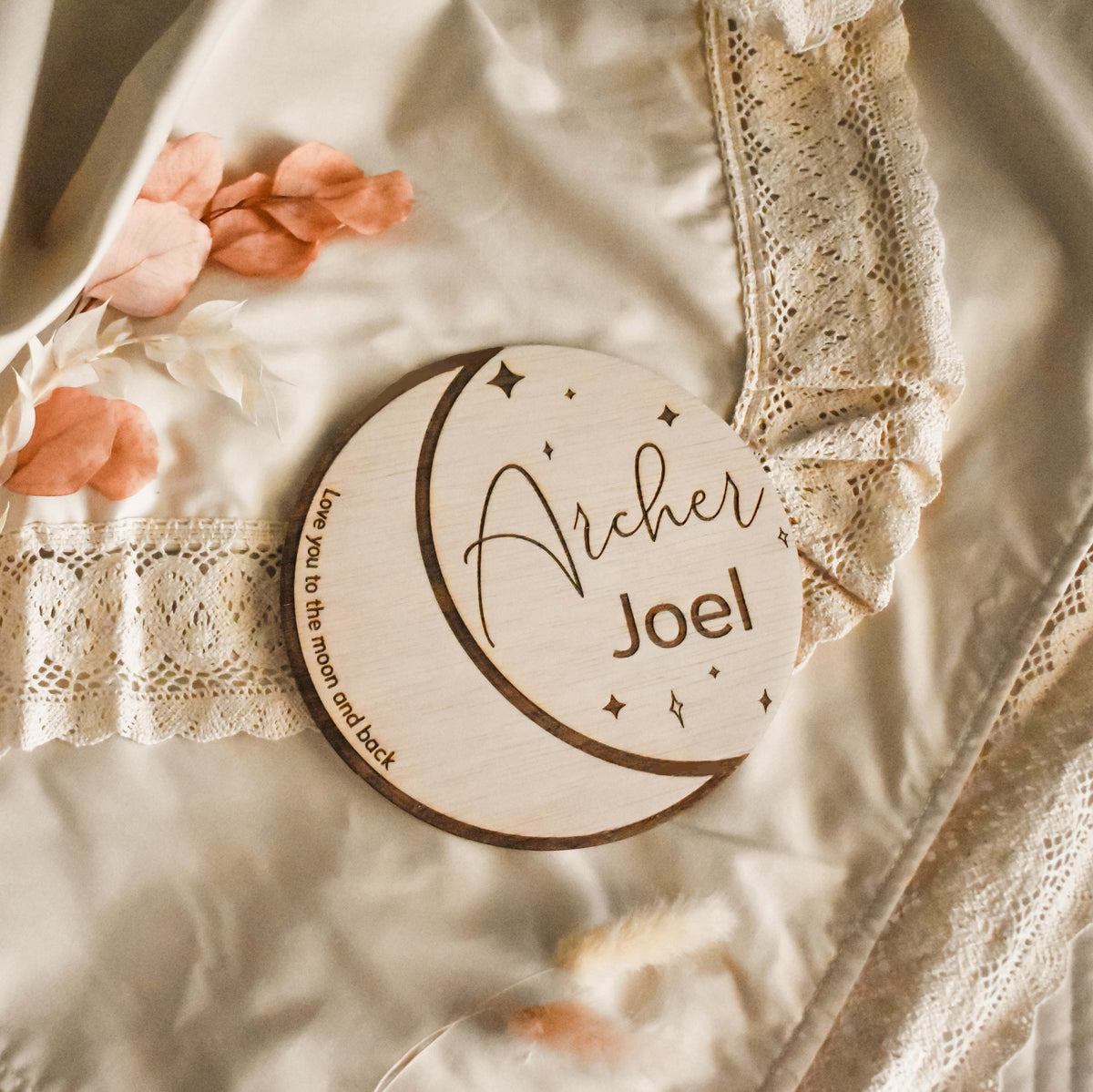 Love you to the moon - Round Name Plaque