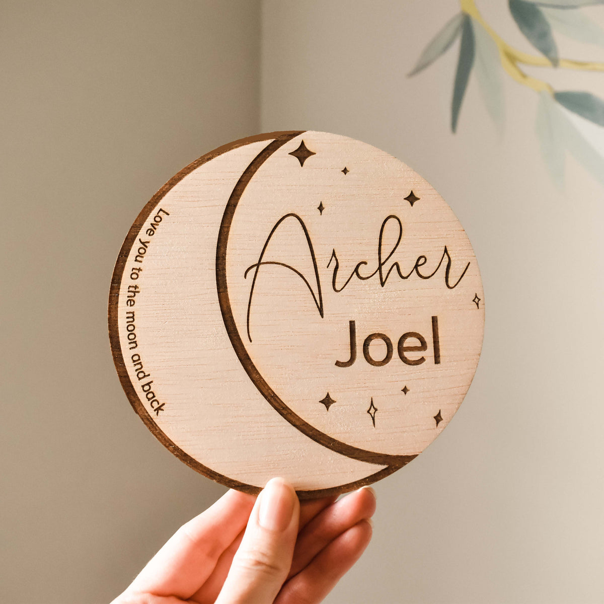 Love you to the moon - Round Name Plaque