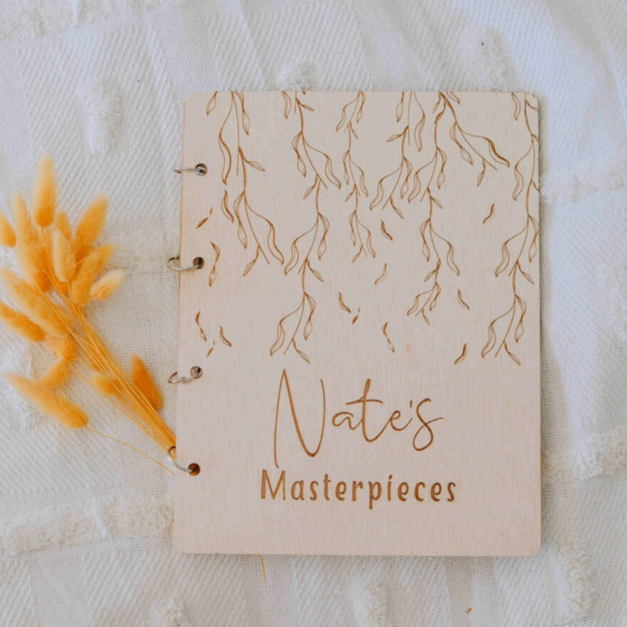 Masterpieces Weeping Willow children's art binder — custom engraved name, Australian made