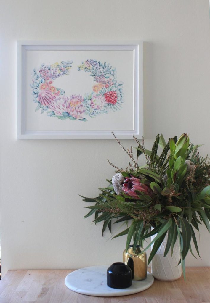 Native Floral Wreath Print