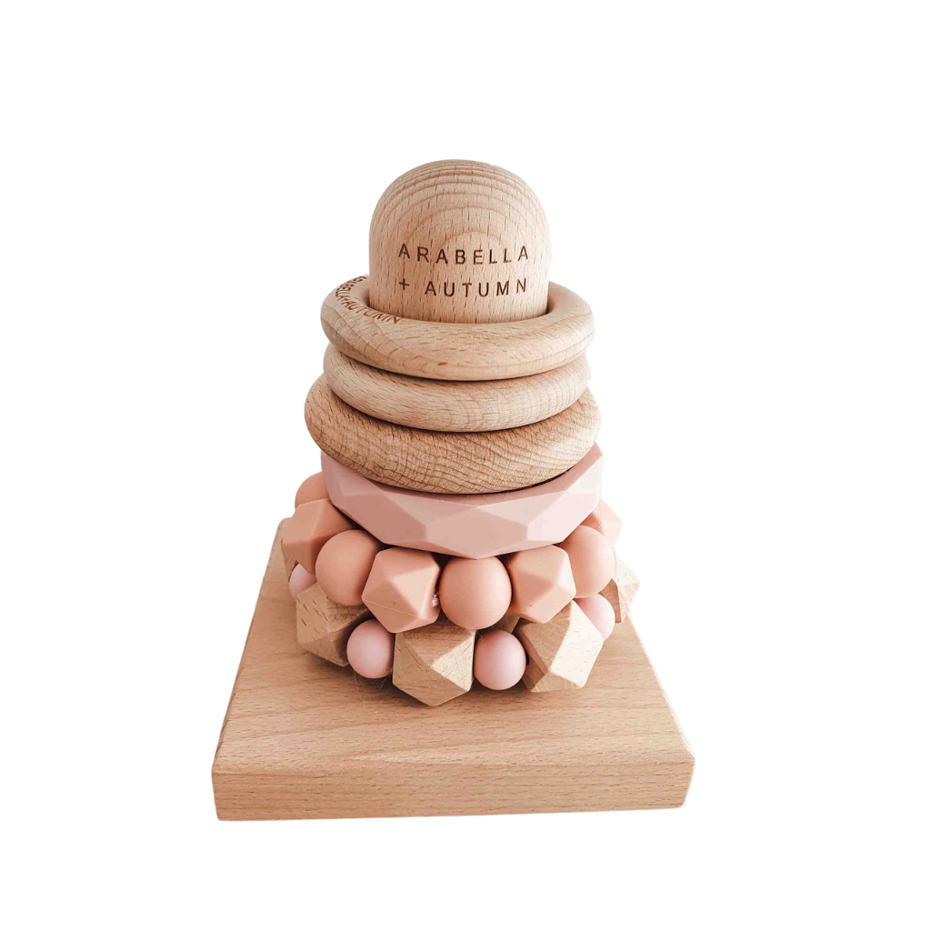 Universe Teething Stacker - Peachy Pink