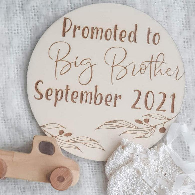 Big Brother Plaque - Olive Leaf Pregnancy announcement