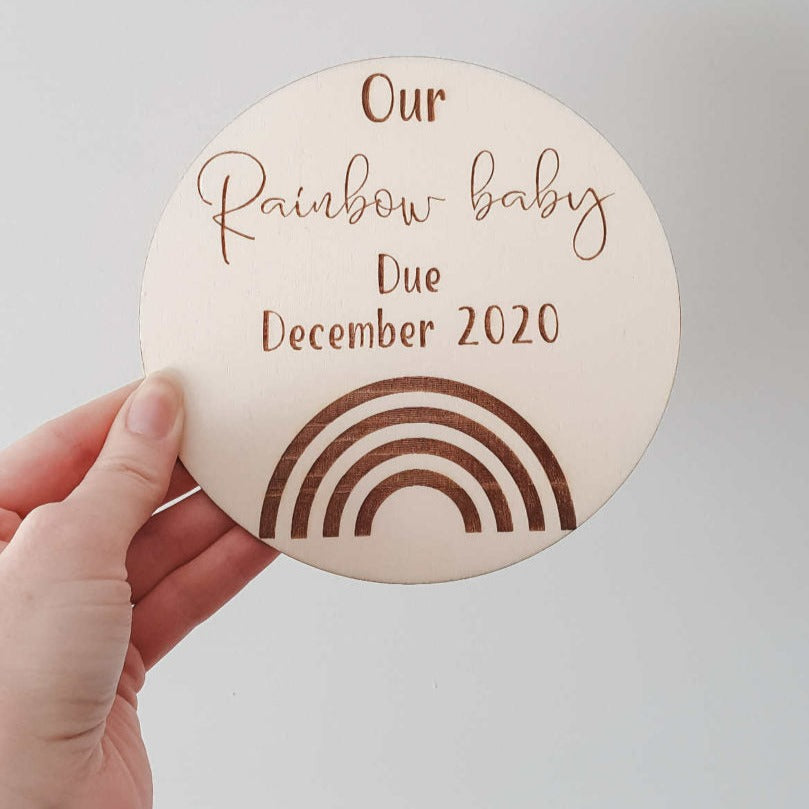 Rainbow Baby Announcement Plaque