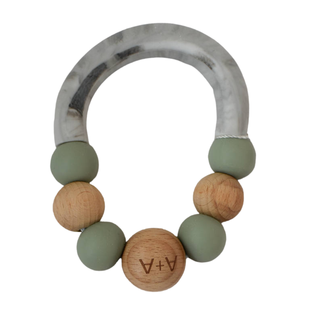 Gemini Teether - Sage &amp; Marble