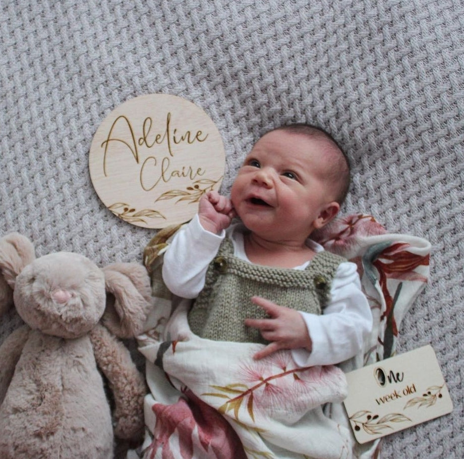 Olive Leaf - Round Name Plaque