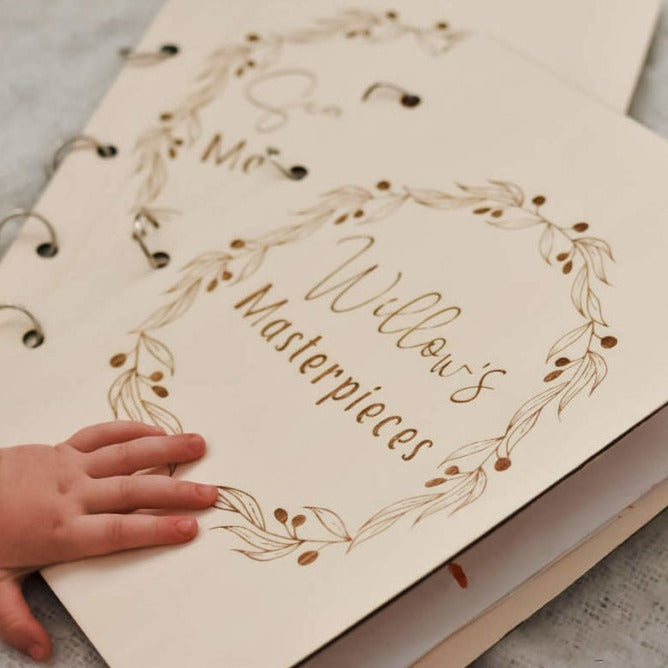 Children&#39;s art binder - Olive Leaf