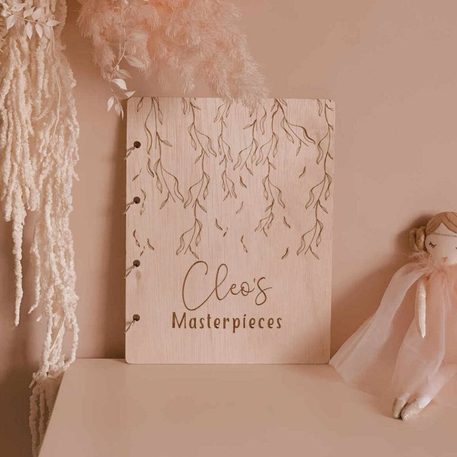 Weeping Willow personalised children's art binder — stores and displays kids' artwork, Australia