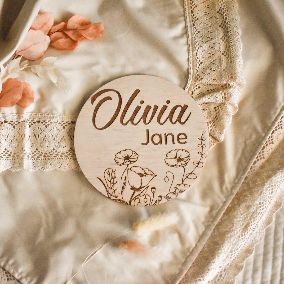 Wildflower - Round Name Plaque