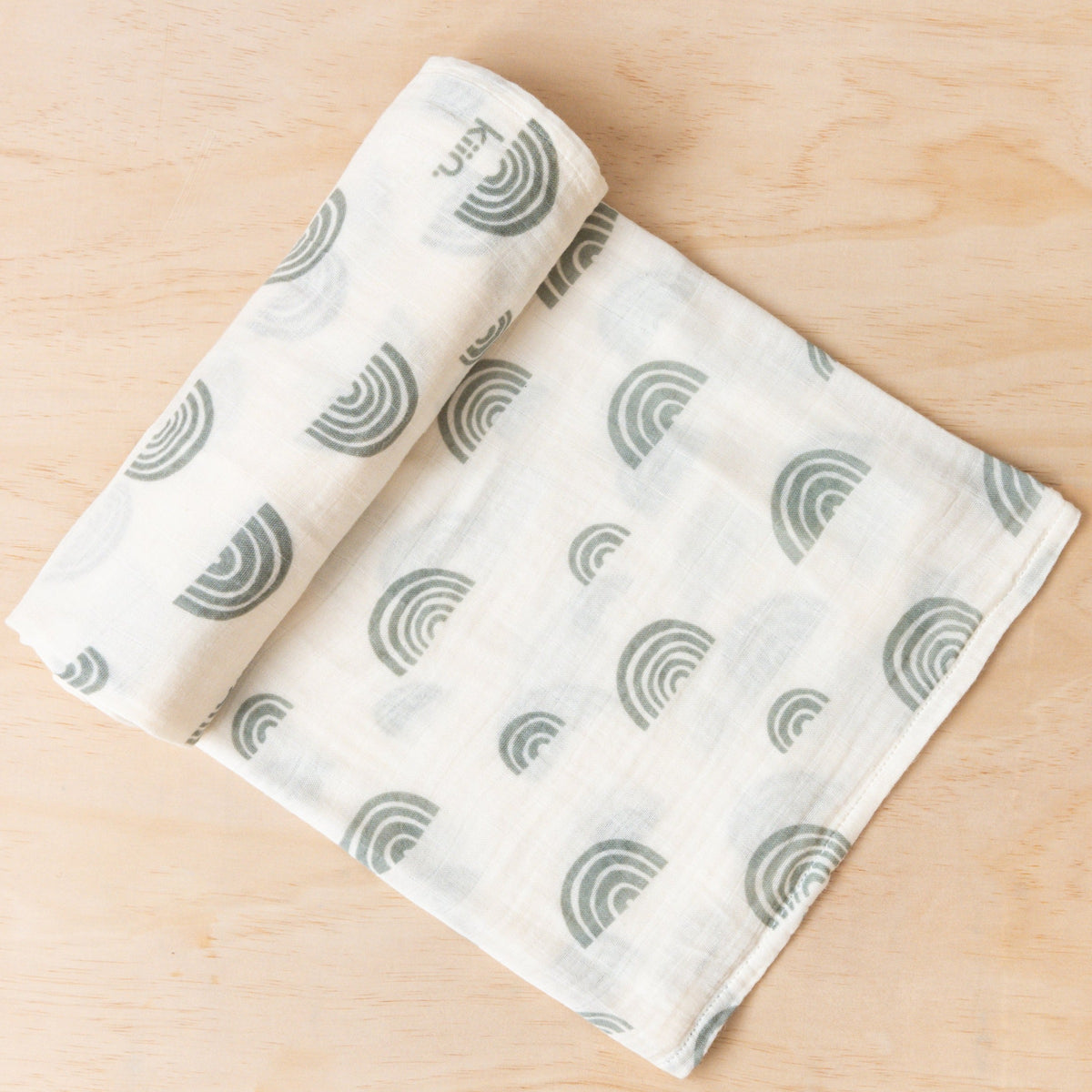 Organic Swaddle- Rainbow Ivory &amp; Sage