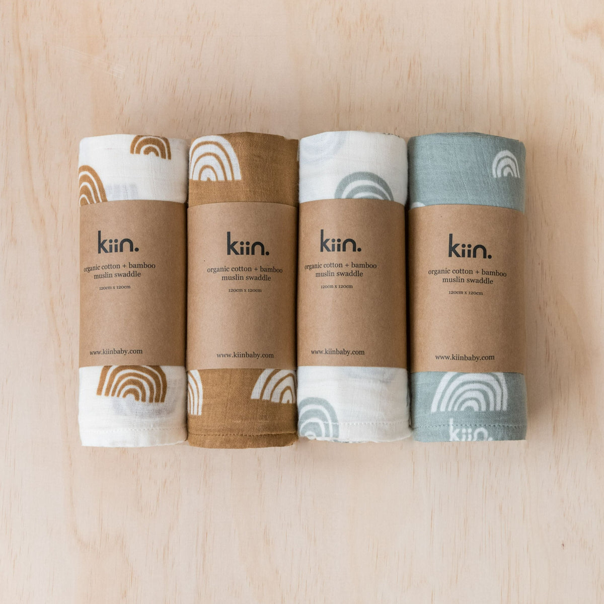 Organic Swaddle- Rainbow Ivory &amp; Sage